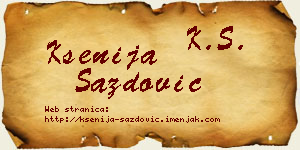 Ksenija Sazdović vizit kartica